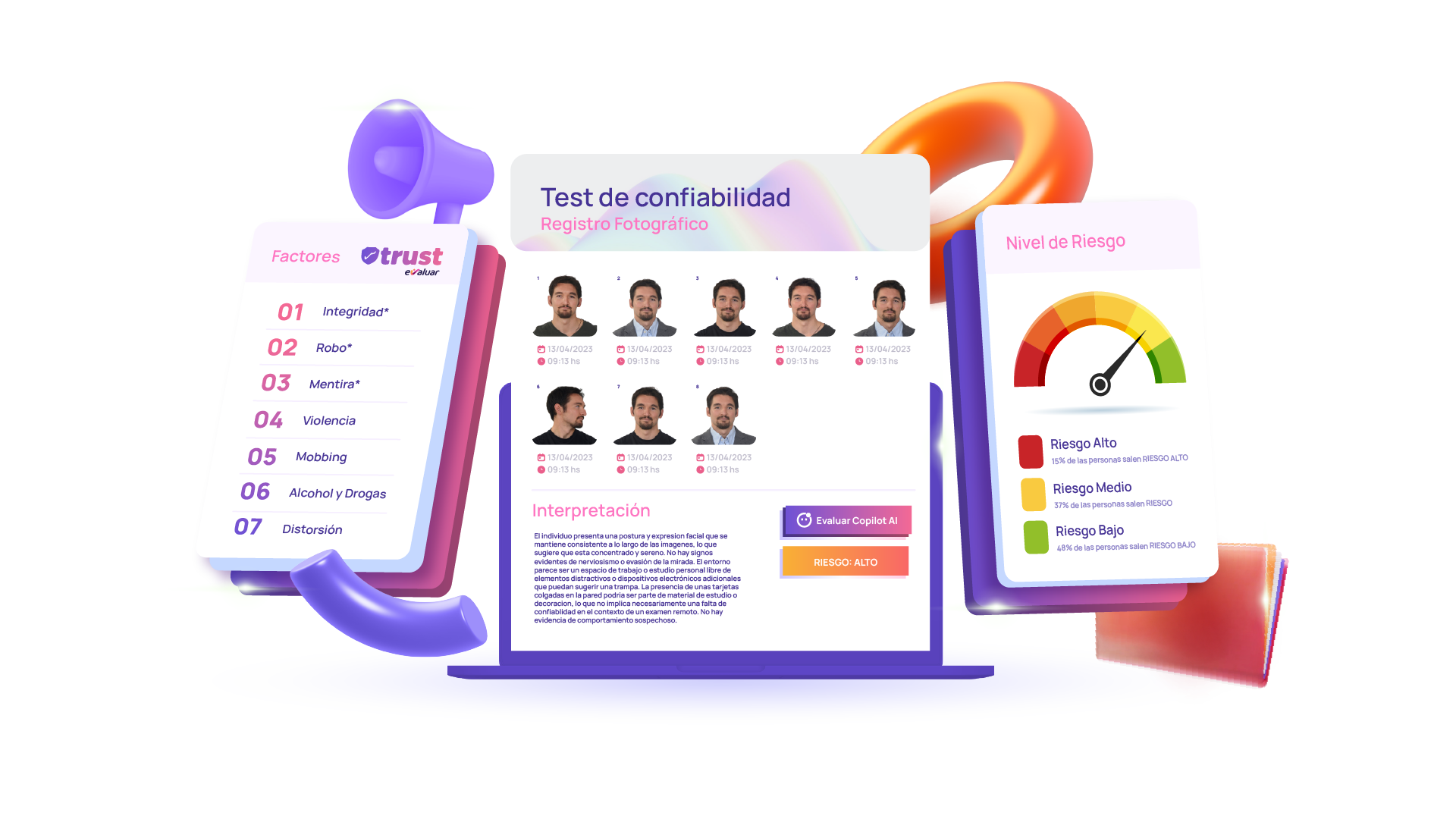 tabla y gráfica en vector con test de confiabilidad para el reclutamiento de personal para empresas