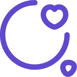 vector icono de corazón con circulo morado